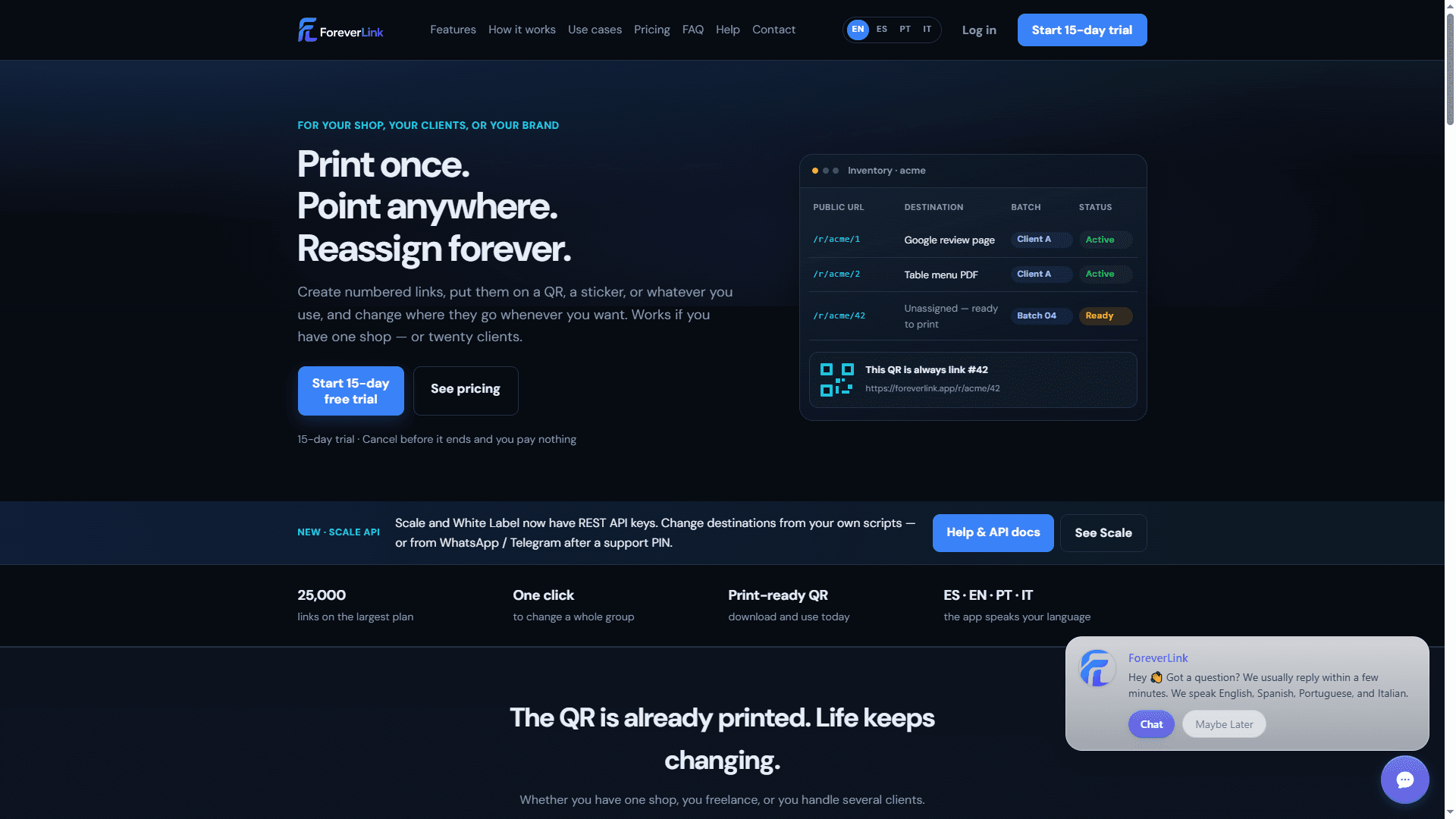 Página de inicio de ForeverLink